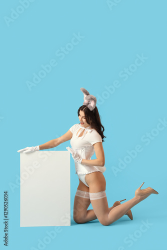 Sexy young woman in bunny c...