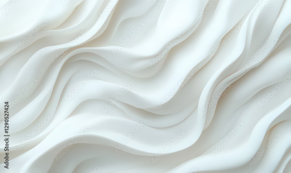 Fototapeta premium Abstract White Wave Background Soft Texture and Smooth Curves