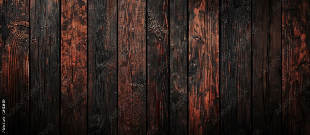 Dark brown wooden background with scratches and grain textures, vertical planks arranged evenly for a rustic copy space design. Dark brown wooden background with scratches and grain textures, vertical planks arranged evenly for a rustic copy space design.