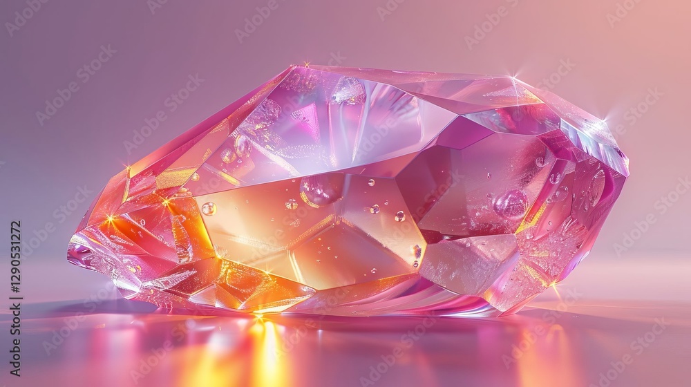 Sparkling Pink Gemstone Crystal Facet Jewel Reflective Vibrant Abstract Background Sparkling Pink Gemstone Crystal Facet Jewel Reflective Vibrant Abstract Background