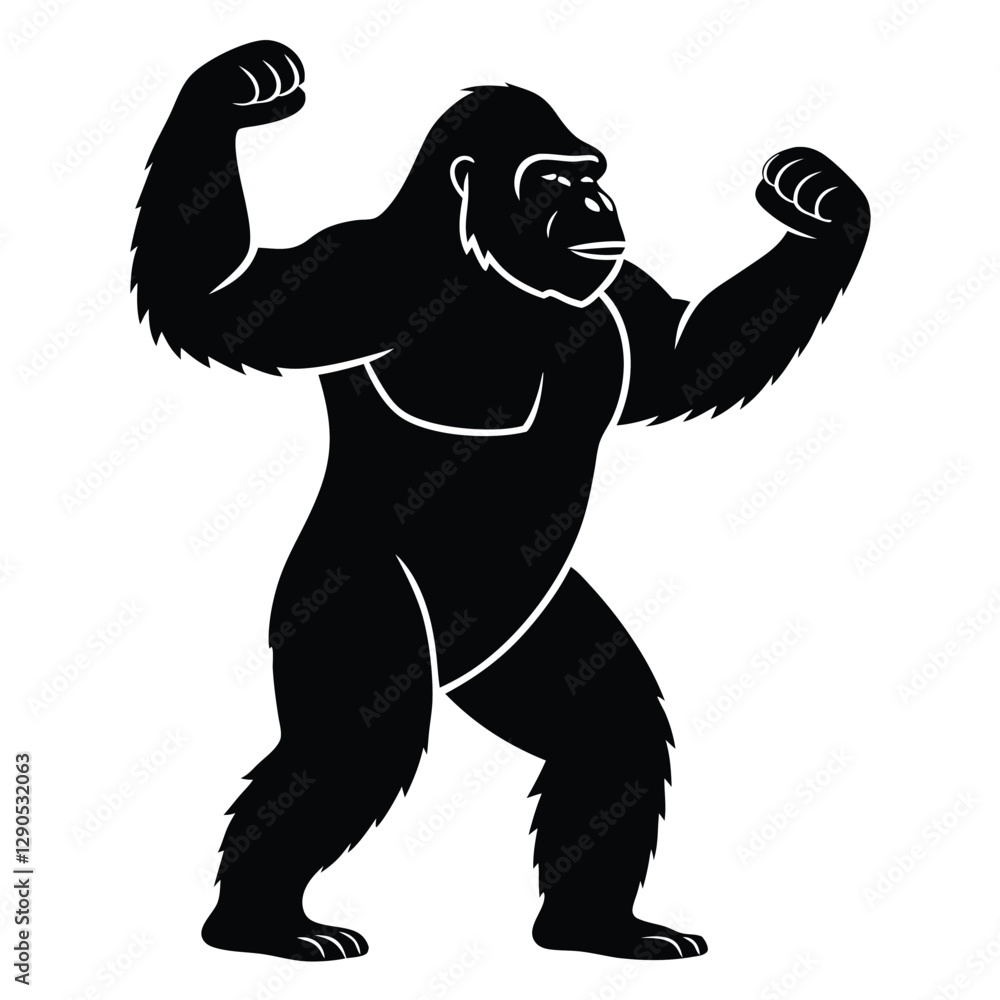 Fototapeta premium Gorilla Animal Silhouette Illustration