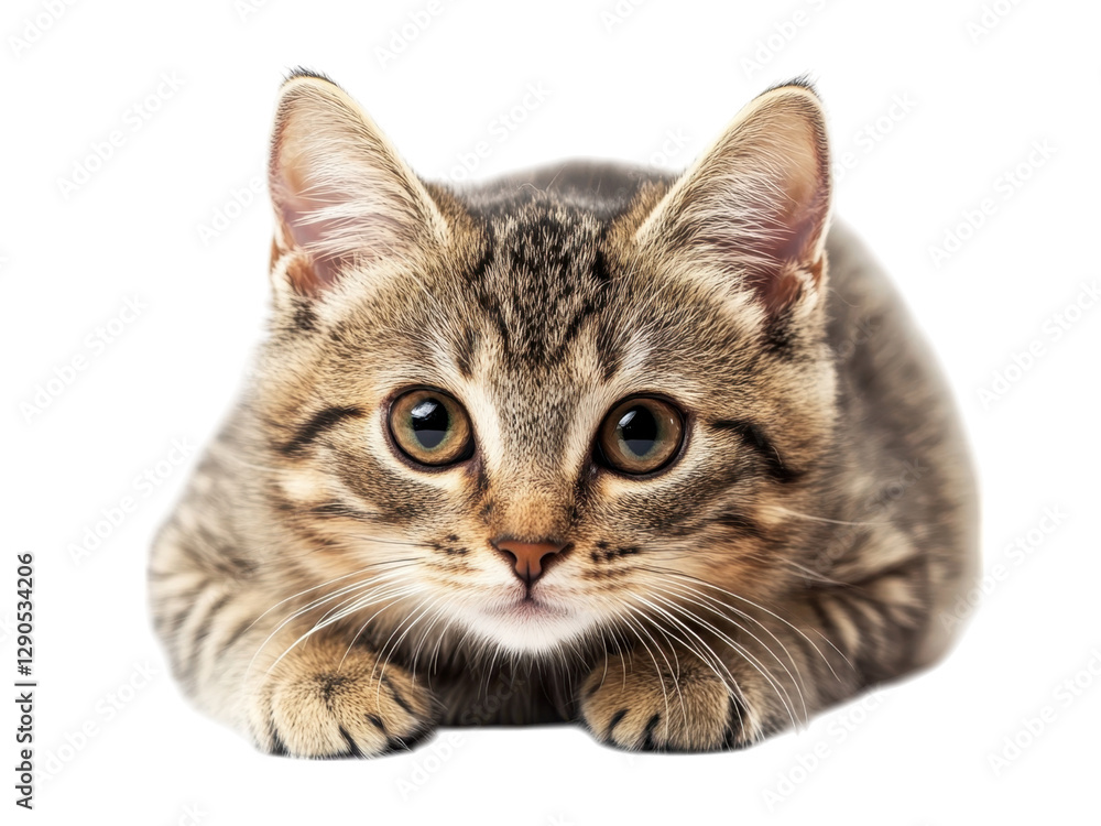 Obraz premium Adorable Tabby Kitten Close Up Portrait Photography Studio Shot