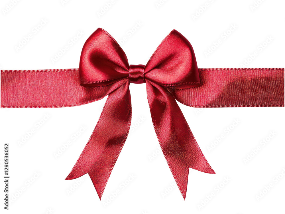 Fototapeta premium Elegant Red Satin Ribbon Bow Isolated on Transparent Background Perfect for Gift Wrapping and Festive Designs