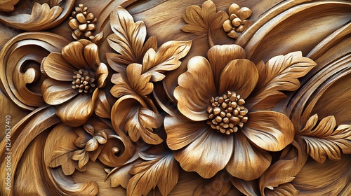 Intricate Wooden Floral Carving: A Masterpiece of Craftsmanship