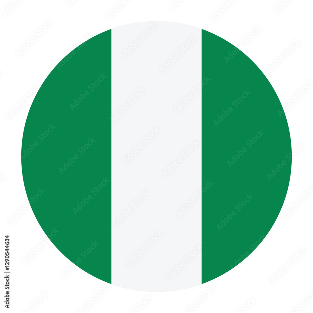 Nigeria flag circle icon vector illustration Nigeria flag circle icon vector illustration