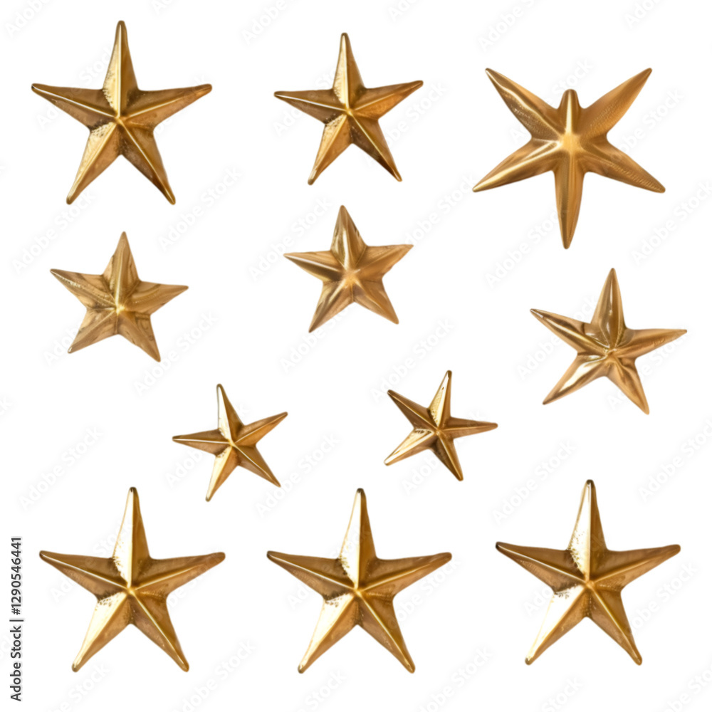 Golden stars collection various sizes black background Golden stars collection various sizes black background