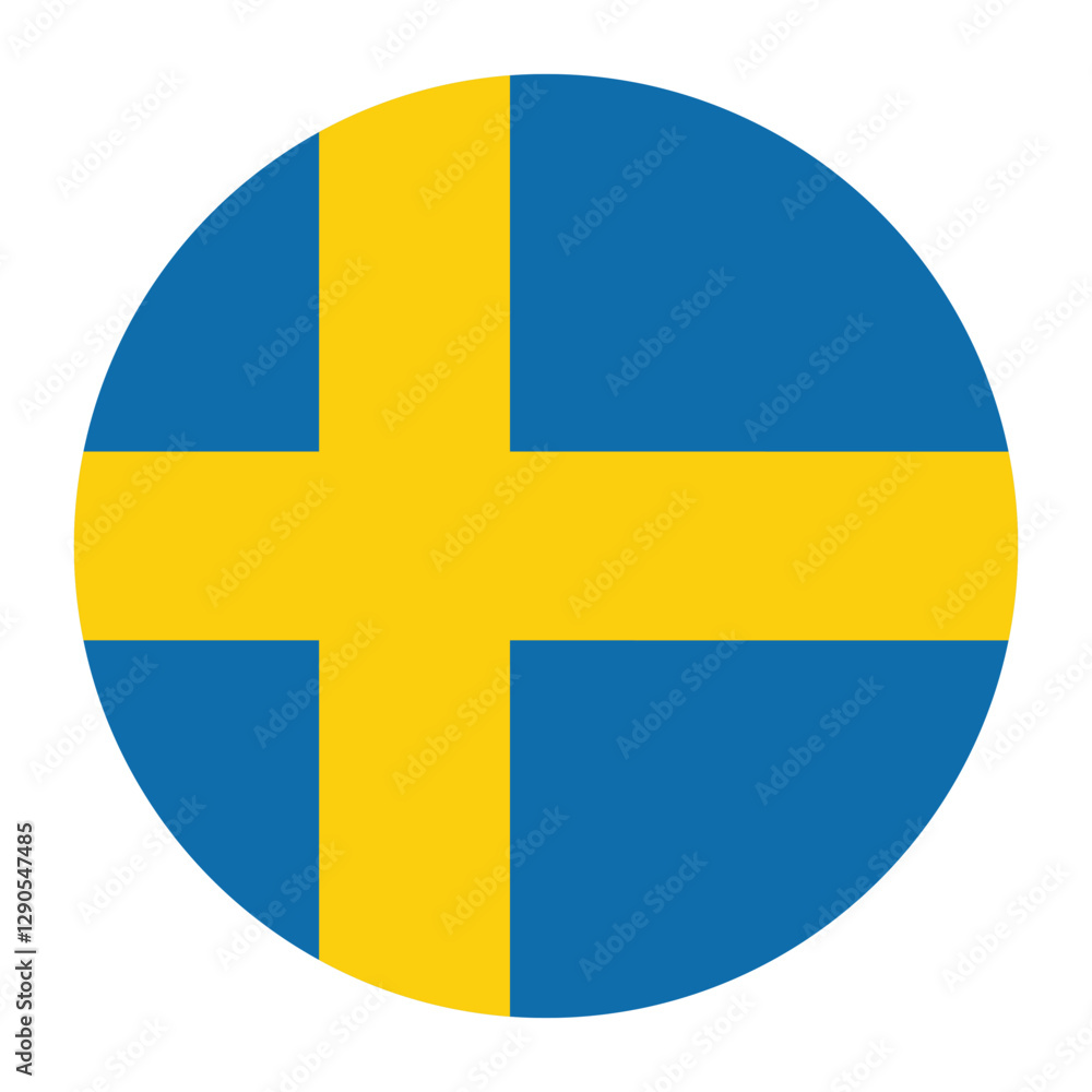Sweden flag circle icon vector illustration Sweden flag circle icon vector illustration