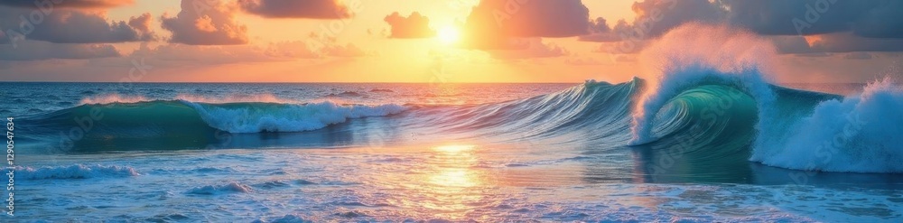 Two sets of prints diverging, fading into surf , dune, serene