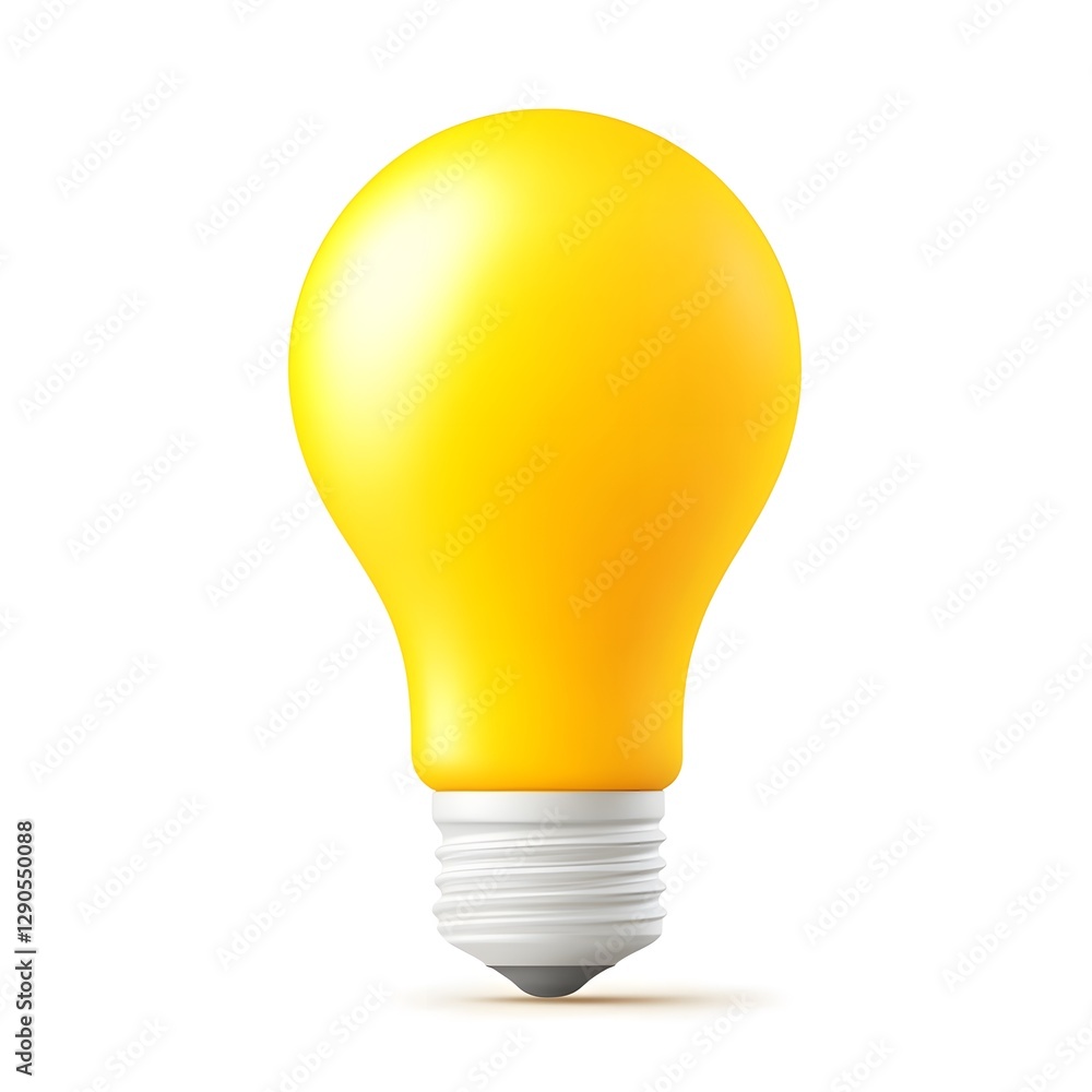 A simple yellow lamp bulb against a white background A simple yellow lamp bulb against a white background
