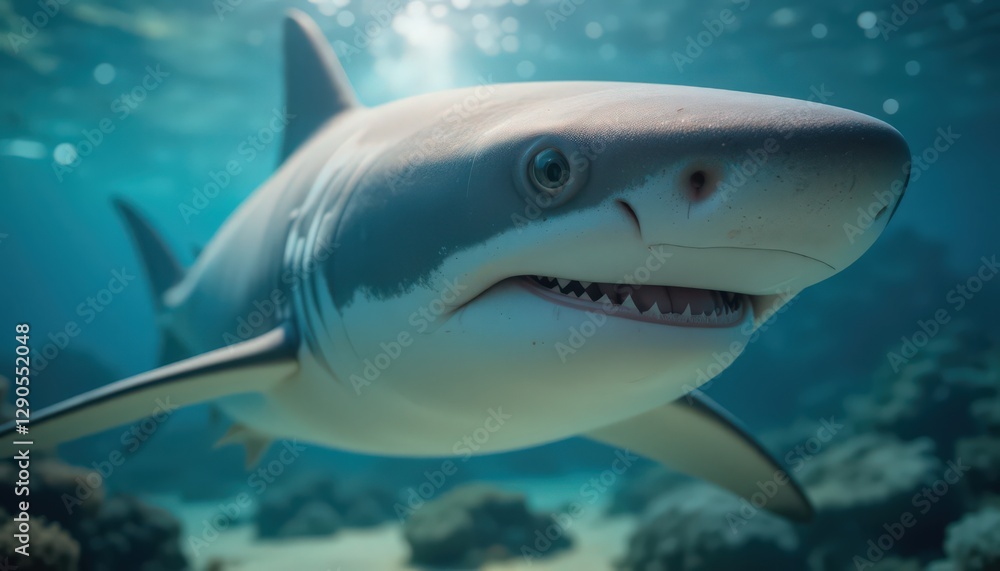 Obraz premium Close-up of a Grey Reef Shark in its Natural Habitat