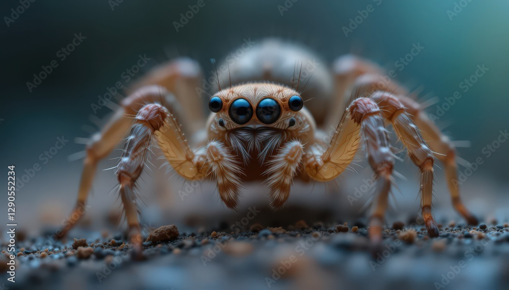 Close-up of a Jumping Spider with Intricate Details Close-up of a Jumping Spider with Intricate Details