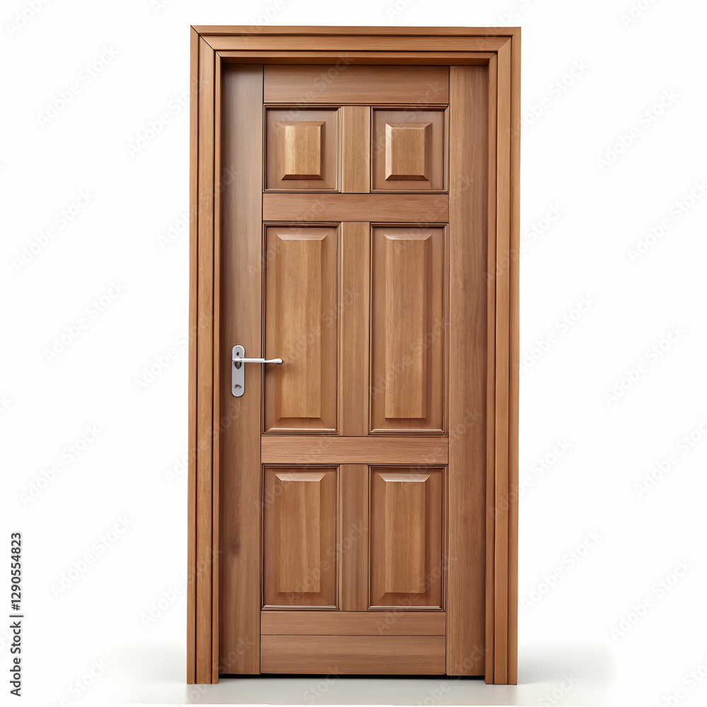 Modern Wooden Interior Door on white background Modern Wooden Interior Door on white background