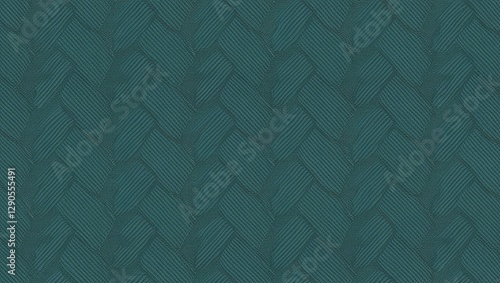 Teal Fabric with Intricate Diagonal Pattern