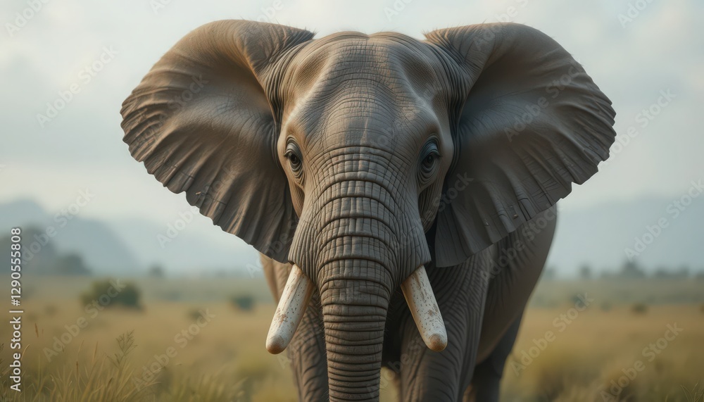Fototapeta premium Elephant Portrait in African Savanna