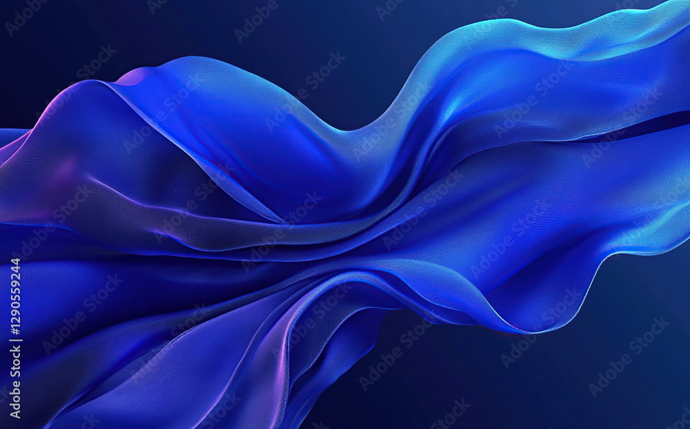 Obraz premium Abstract Blue Flowing Fabric Background