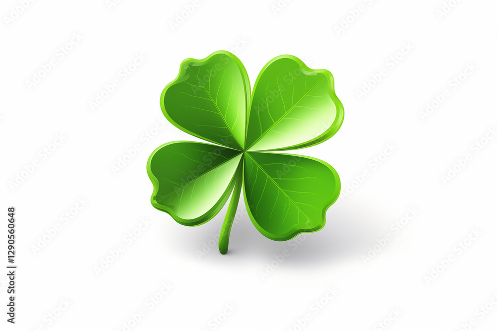 3D clover leaf, white background generative ai 3D clover leaf, white background generative ai