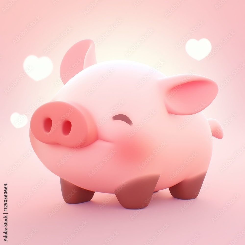National pig day with cute and playful idea. Cute cartoon pig with hearts in a playful design. National pig day with cute and playful idea. Cute cartoon pig with hearts in a playful design.