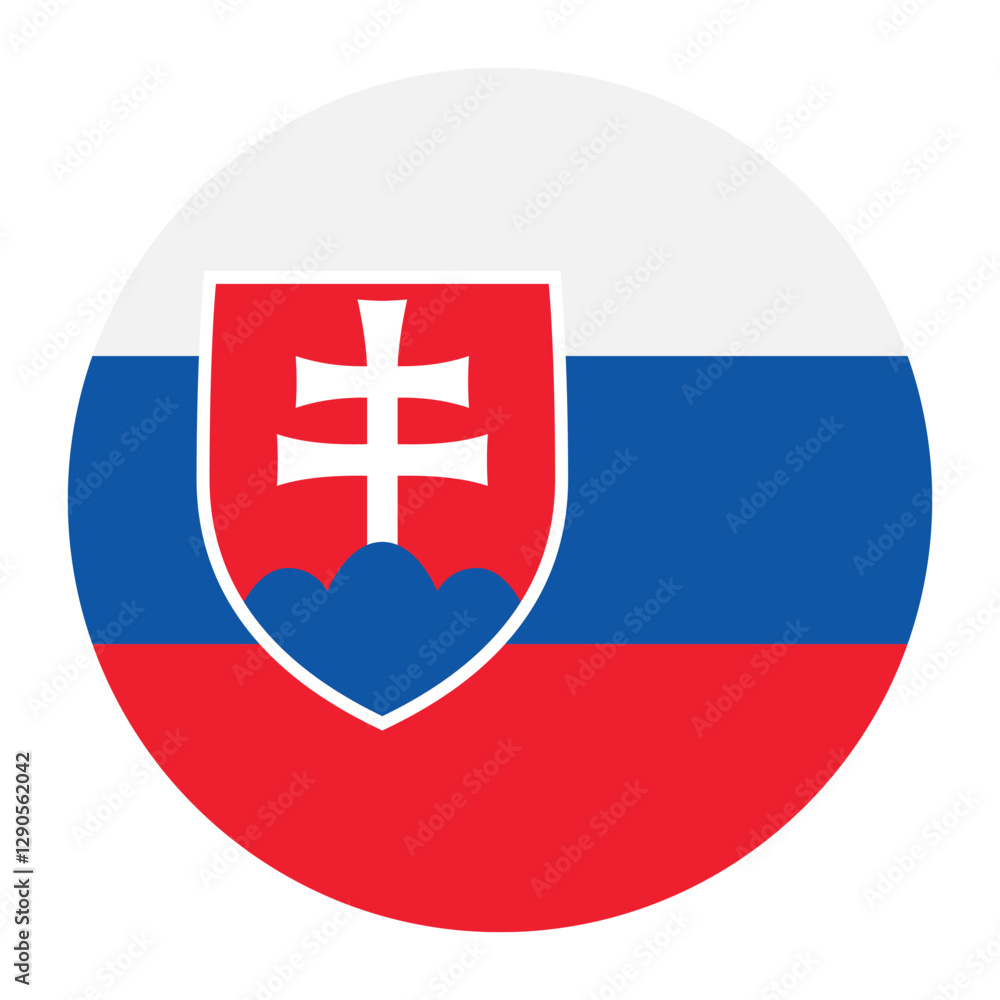 Fototapeta premium Slovakia flag circle icon vector illustration design