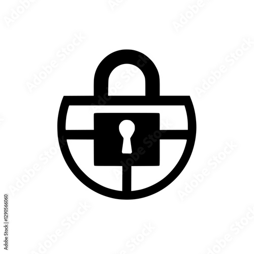 A graphic representation of a lock, illustrating security concept.