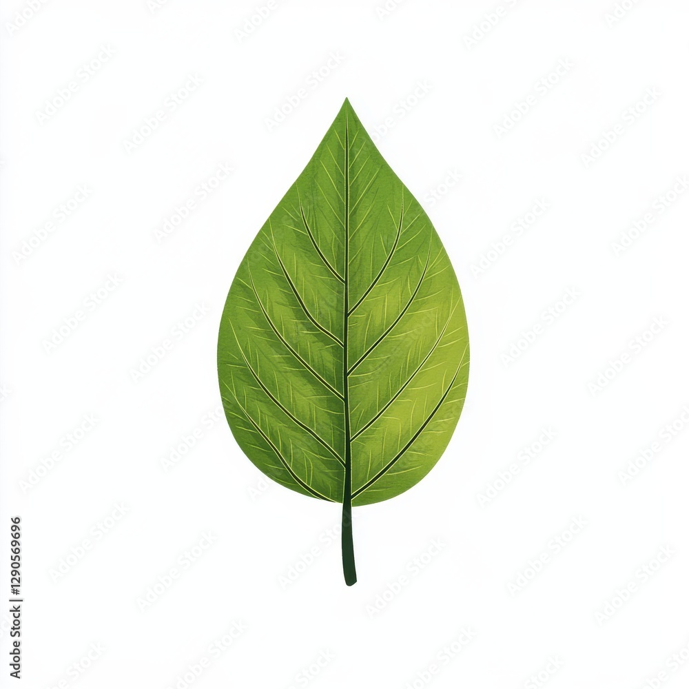 Obraz premium Collaborative green leaf illustration in childrens book style