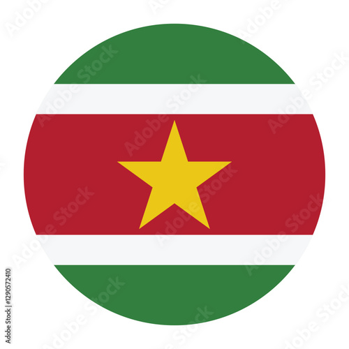 Free Download Suriname flag circle icon vector illustration - GFXLoad