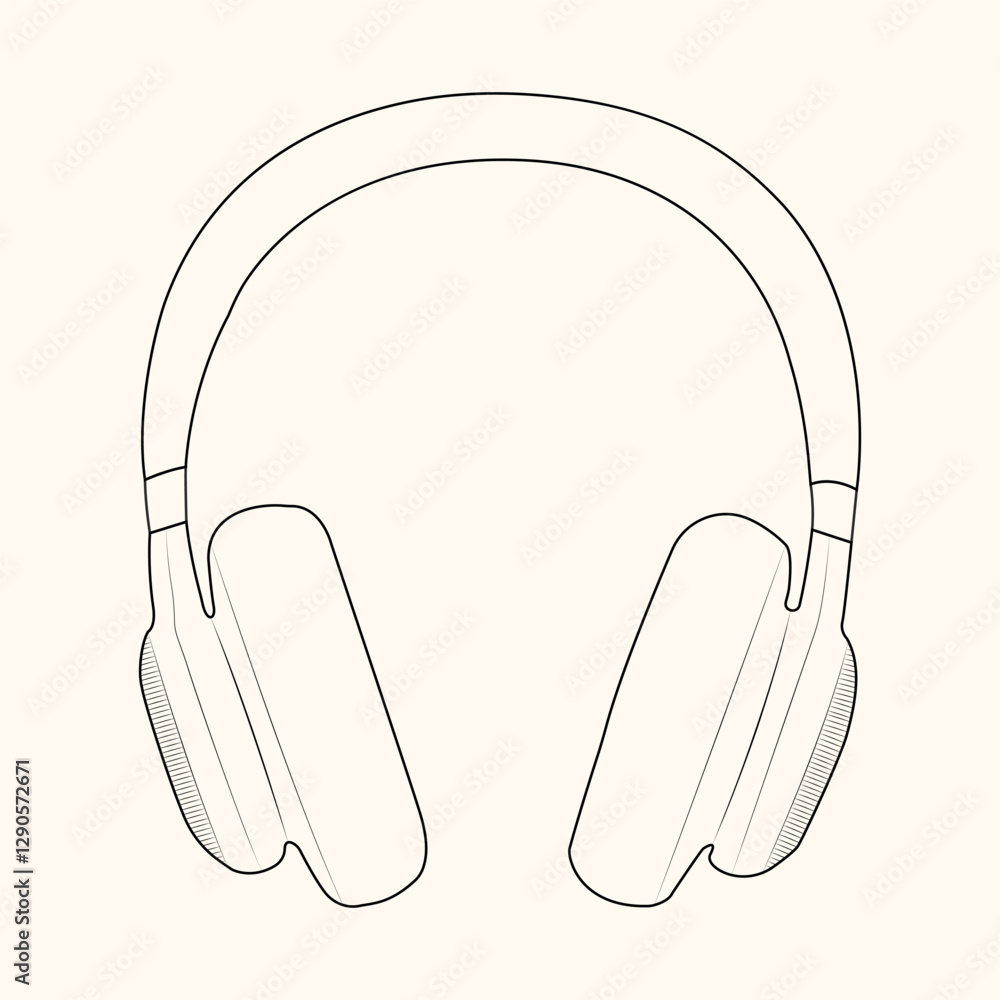 Vector music and gaming headphone line art silhouette illustration
Vector music and gaming headphone line art silhouette illustration
