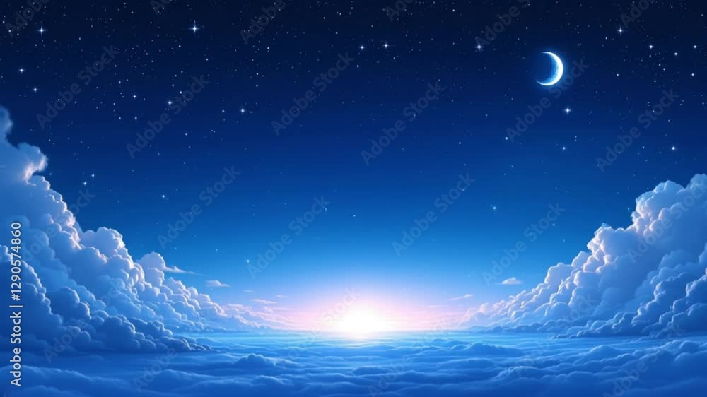 Mountain Road through the forest on a full moon night. Scenic night landscape of dark blue sky with moon. Mountain Road through the forest on a full moon night. Scenic night landscape of dark blue sky with moon.