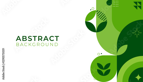 Abstract geometric green presentation design. Template Vector Green colors. Background, Banner, Brochure, Flyer, Poster, Website. Vector template