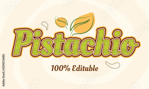 Pistachio text effect premium vector
