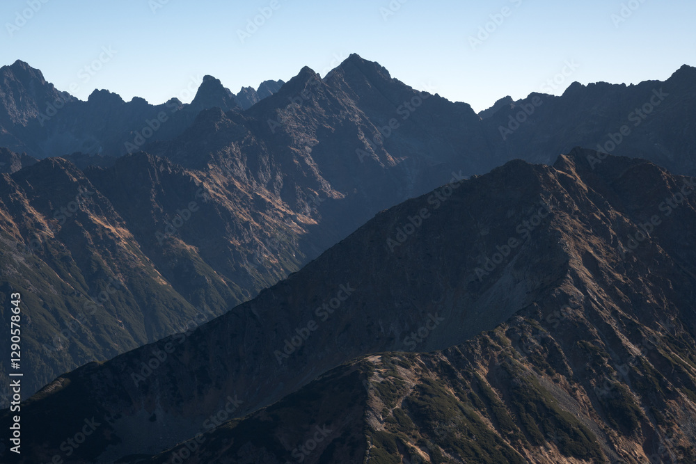 Landscape of high mountains, Tatra Mountains.
