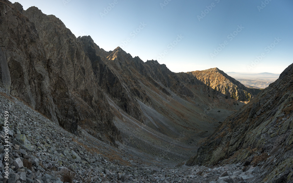 Landscape of high mountains, Tatra Mountains.