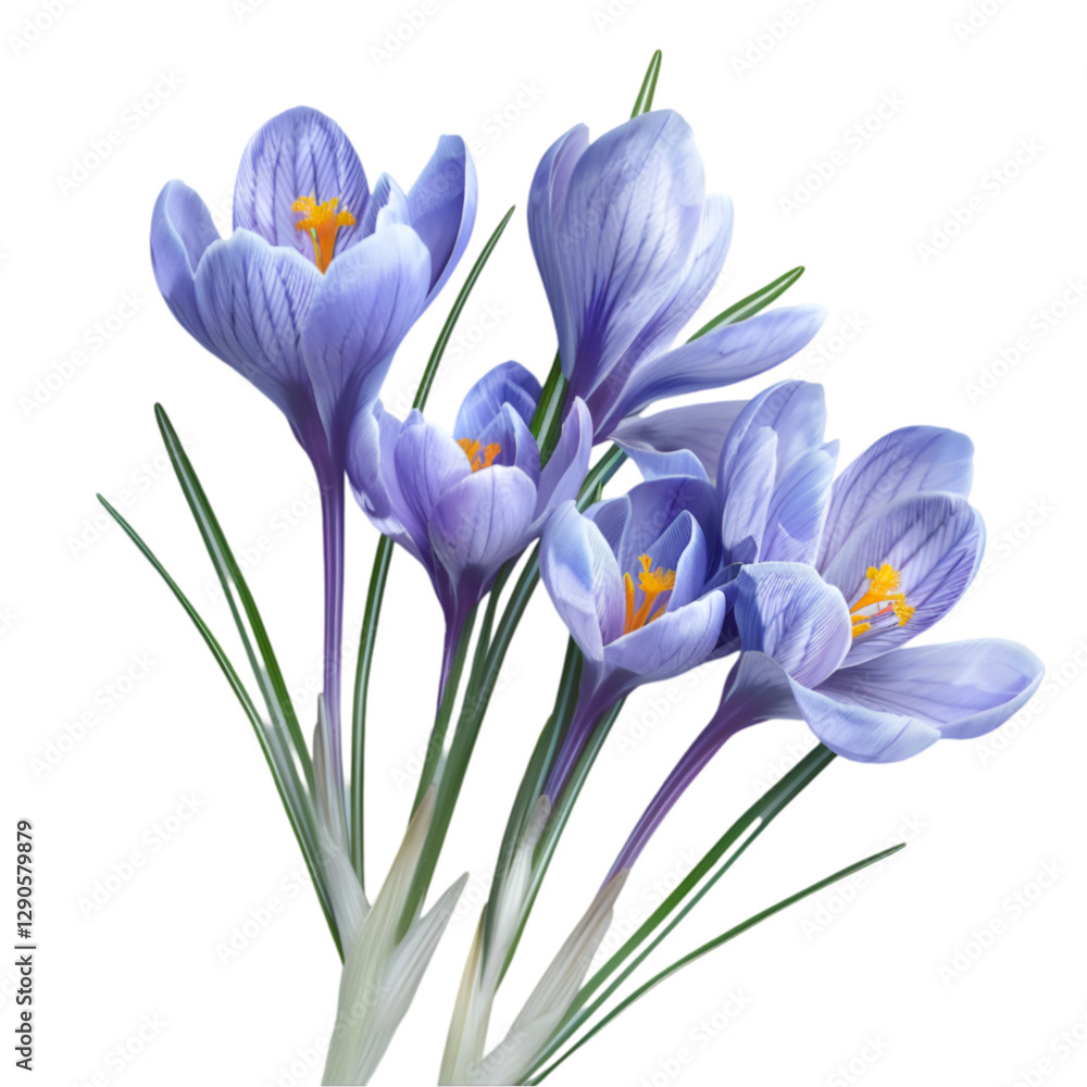 Delicate purple crocuses blooming in spring nature beauty flowers Delicate purple crocuses blooming in spring nature beauty flowers