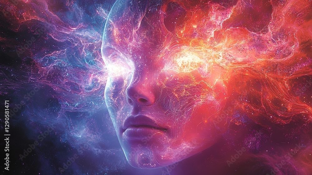 Futuristic mind design featuring brain activity, glowing neurons, and radiant energy pulses Futuristic mind design featuring brain activity, glowing neurons, and radiant energy pulses