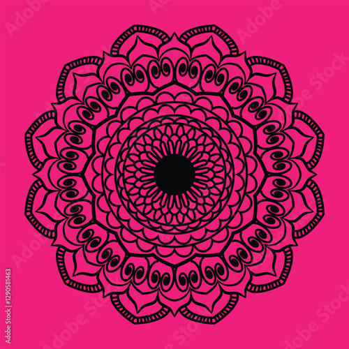  Black Shape Mandala Round Ornaments Design 