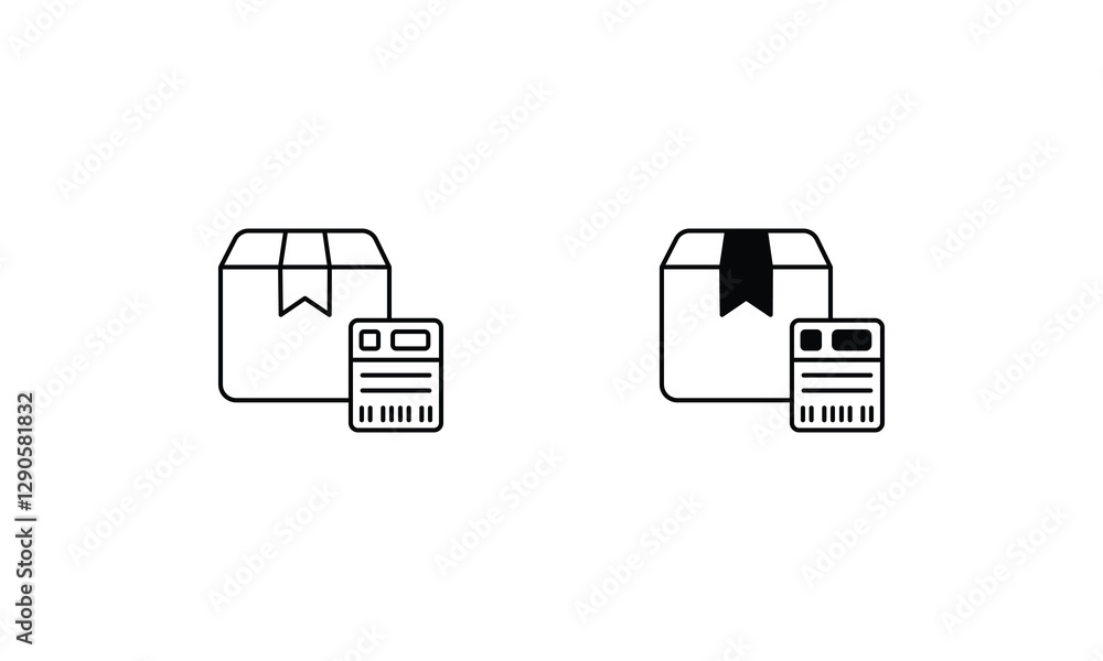 Shipping label icons set line and glyph vector icon Shipping label icons set line and glyph vector icon