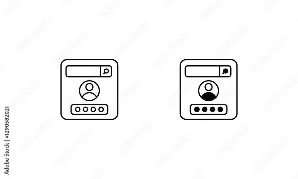 Account login icons set line and glyph vector icon Account login icons set line and glyph vector icon