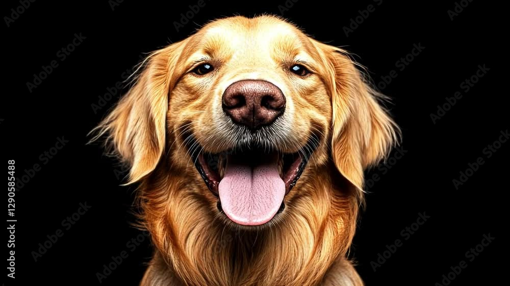 A cheerful golden retriever with a bright, joyful expression. A cheerful golden retriever with a bright, joyful expression.