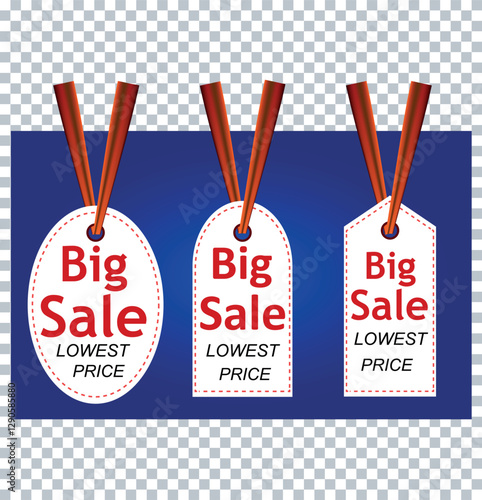 Big Sale Tags with Lowest Price Text for Promotion and Advertising