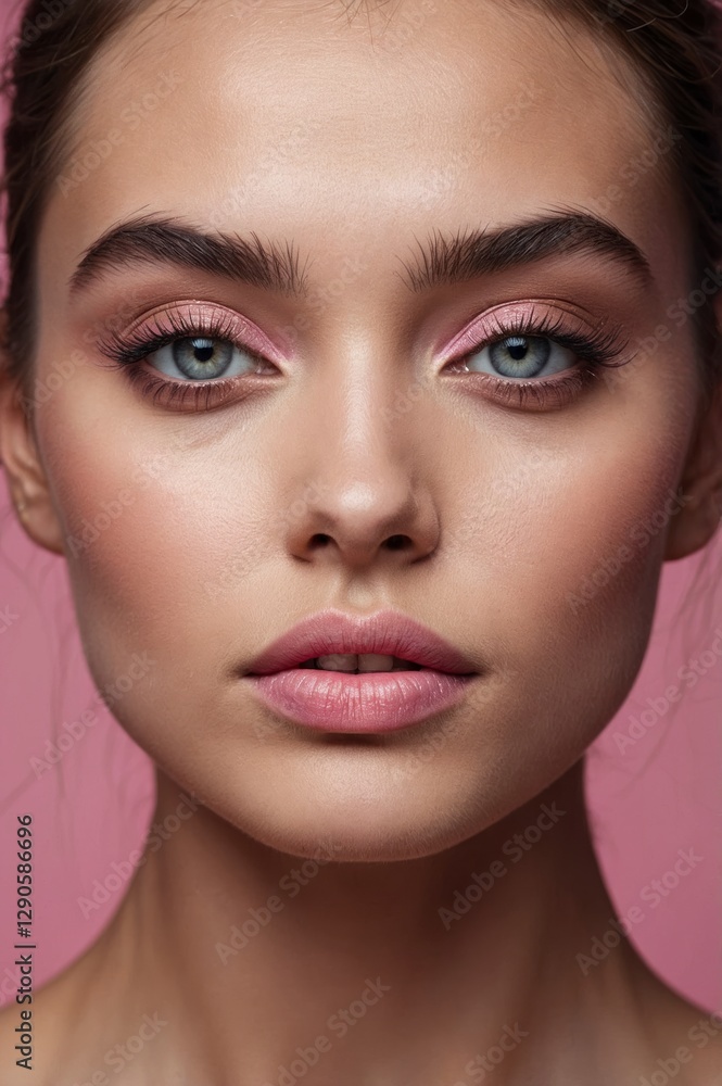 Stunning Pink Makeup Look Natural Beauty Portrait Stunning Pink Makeup Look Natural Beauty Portrait