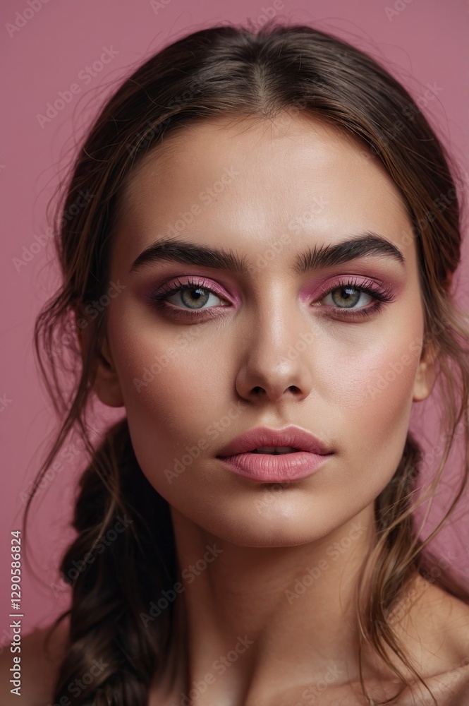 Beautiful Pink Makeup Look Soft Eyes Braided Hair Beautiful Pink Makeup Look Soft Eyes Braided Hair