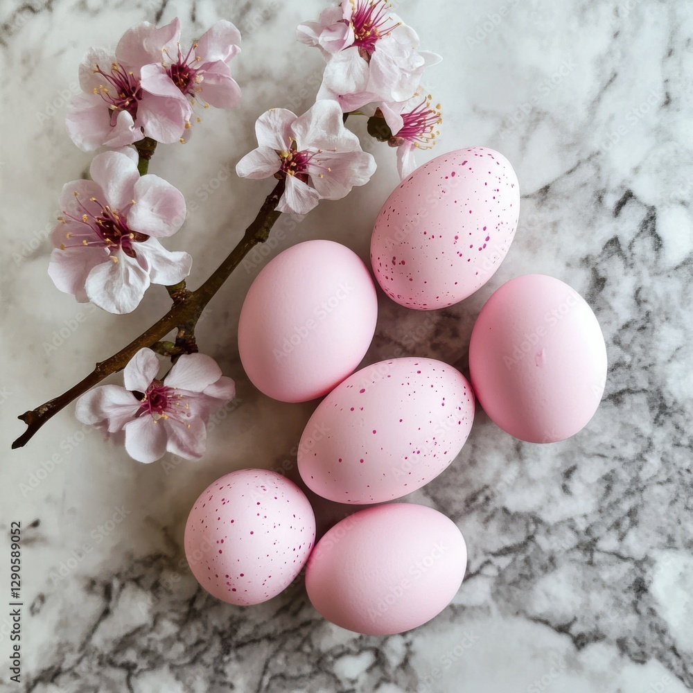 Simple pink Easter eggs in a photograph Simple pink Easter eggs in a photograph