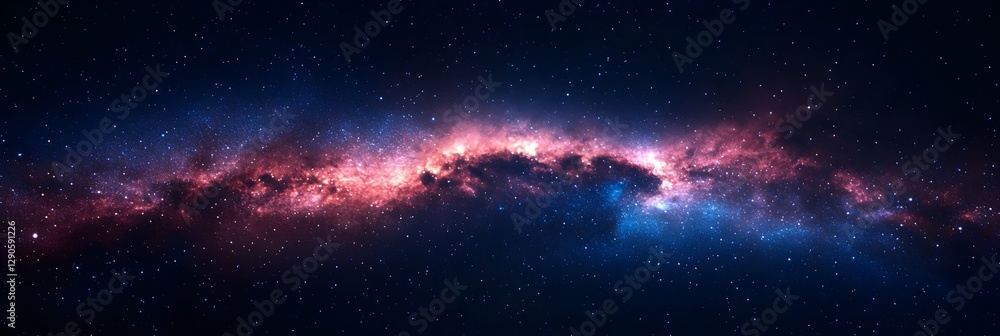 Obraz premium Majestic Nebula in Deep Space Cosmic Clouds of Gas and Dust Stellar Background