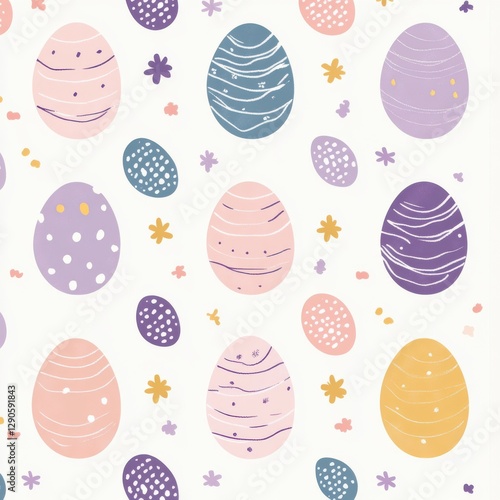 Pastel colored Easter eggs in a repeating pattern