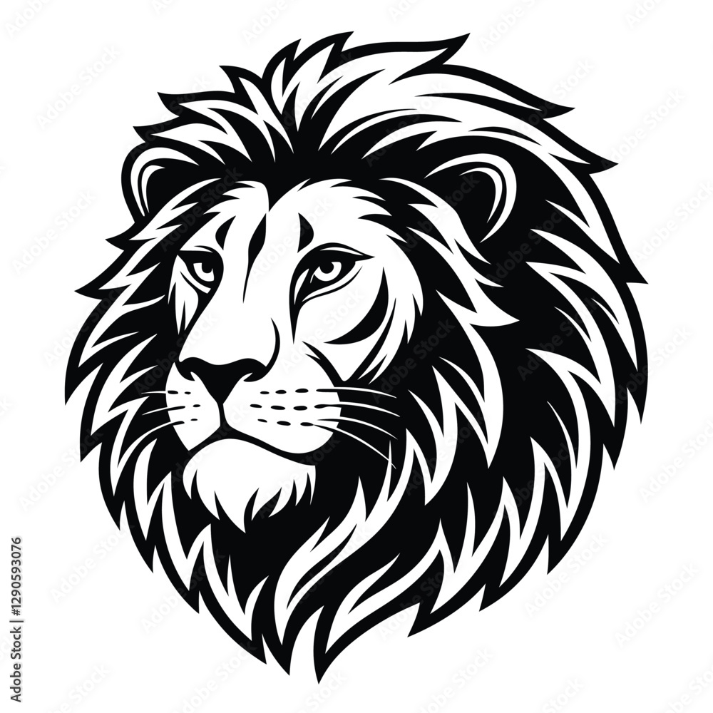 Black Silhouette of Lion Head Black Silhouette of Lion Head