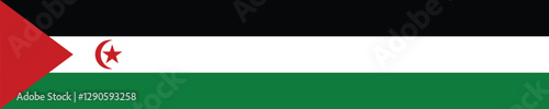 Sahrawi Arab Democratic Republic flag long banner digital vector illustration