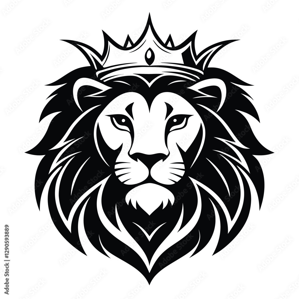 Fototapeta premium Roaring Lion Silhouette Logo