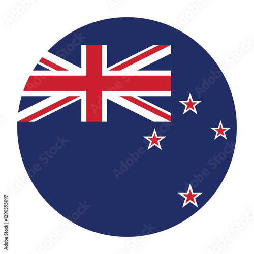 New Zealand flag circle icon vector illustration