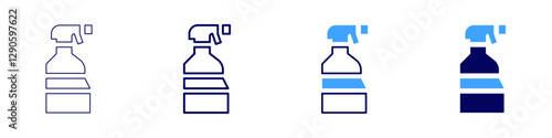 Cleaning tile grout icon in 4 different styles. Thin Line, Line, Bold Line, Duotone. Duotone style. Editable stroke