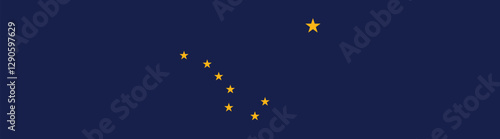 Flag of Alaska state. Alaska flag long banner digital vector illustration
