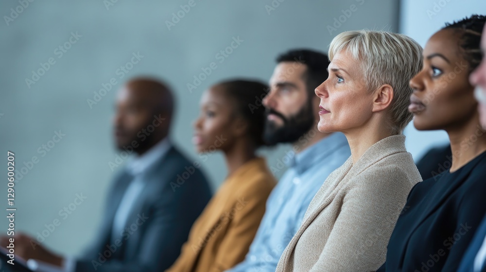 Diverse group of professionals engaged in thoughtful discussion, Diverse group of professionals engaged in thoughtful discussion,